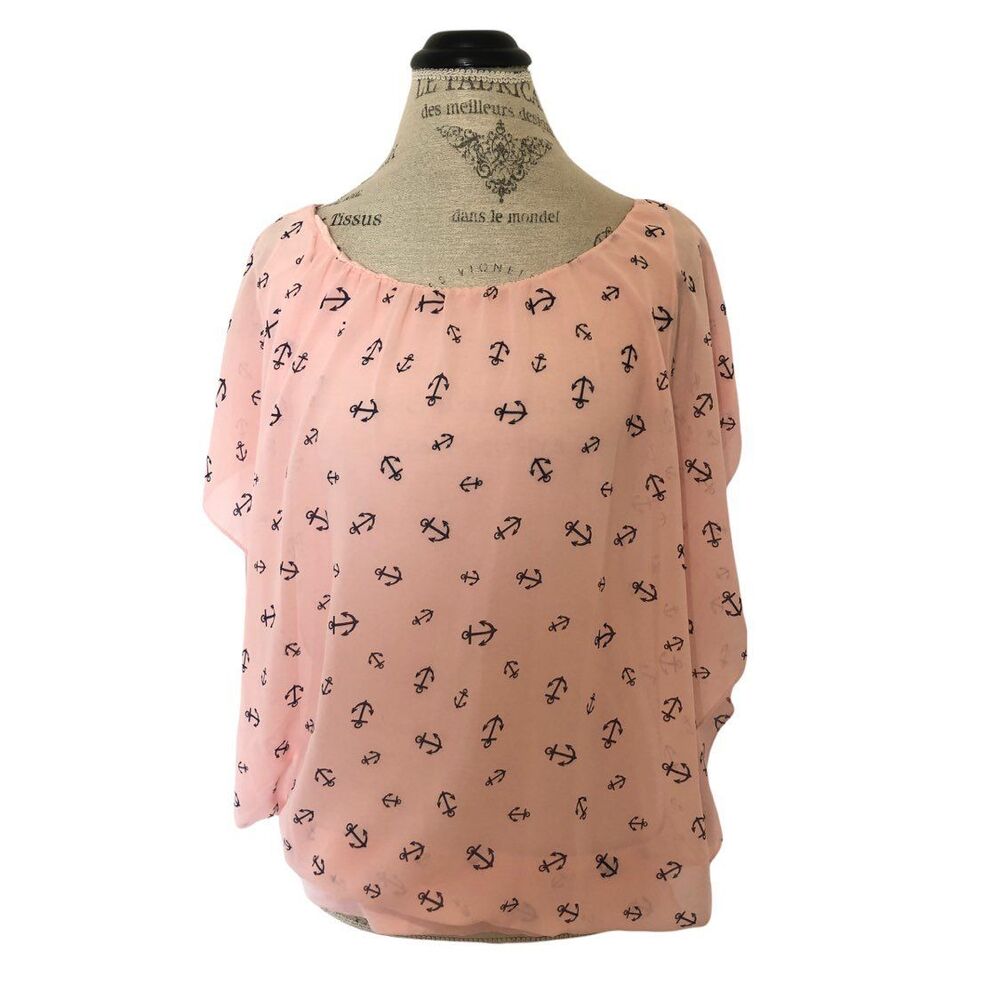 Pink Anchor Naval Flare Blouse